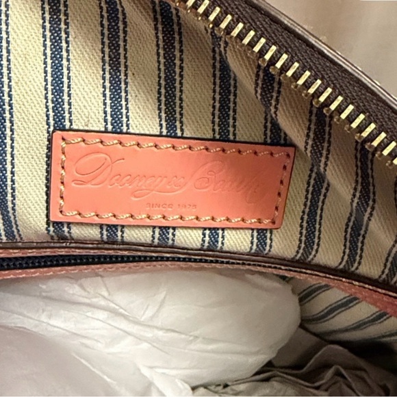 Dooney & Bourke Pink and Tan Woven Leather Tote with matching wallet included - Picture 6 of 13